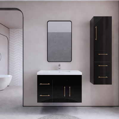Ensemble de meuble-lavabo simple mural 35 po Hebersham