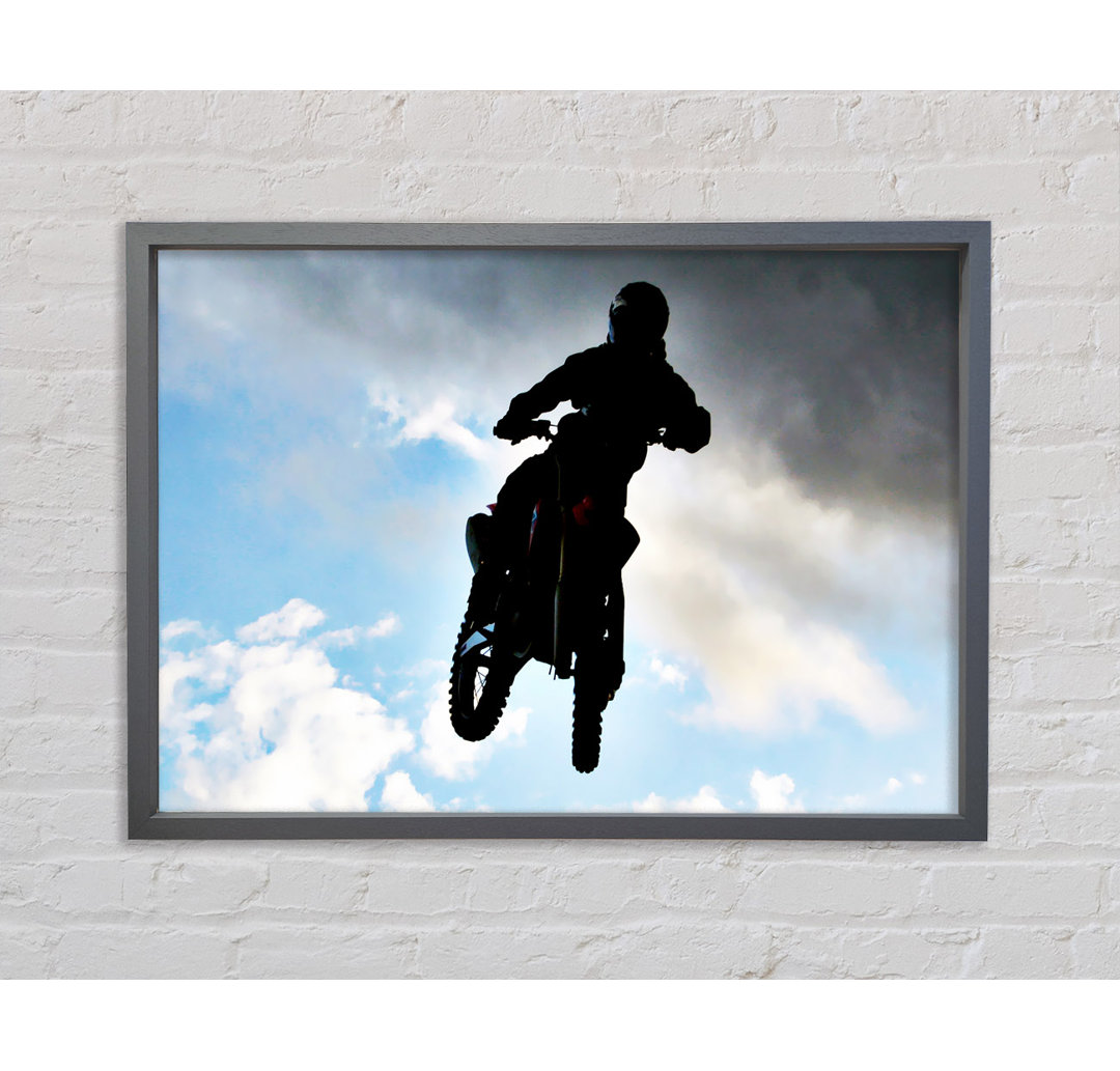 Motorcross Freestyle In The Sky - Einzelbildrahmen Kunstdrucke auf Leinwand