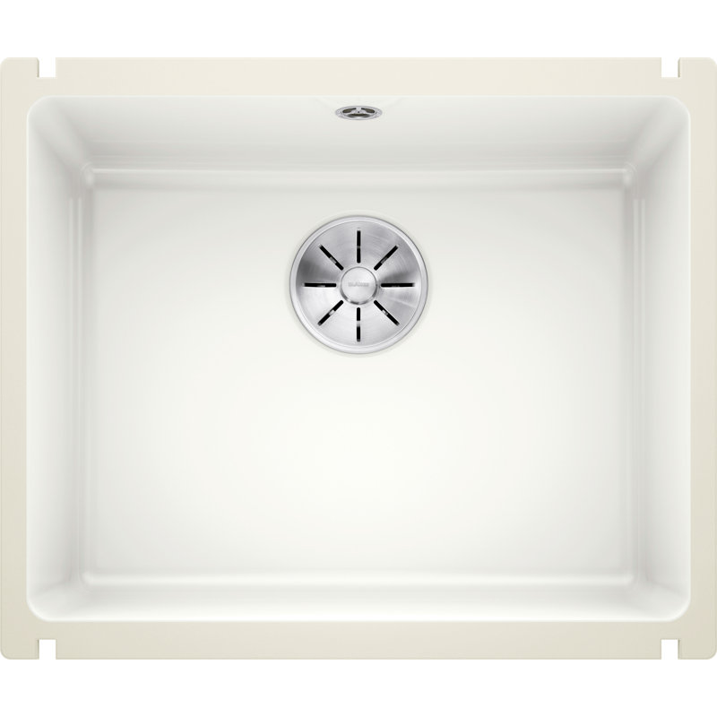 Subline Undermount Kitchen Sink, Crystal Glossy White