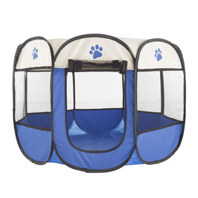 PETMAKER Portable Pop-Up Pet Playpen, Foldable Indoor & Outdoor Puppy and Small Dog Exercise Pen with Mesh Panels, Zippered Top, Carry Bag, Lightweight Travel Crate Alternative for Home Camping Yard Use