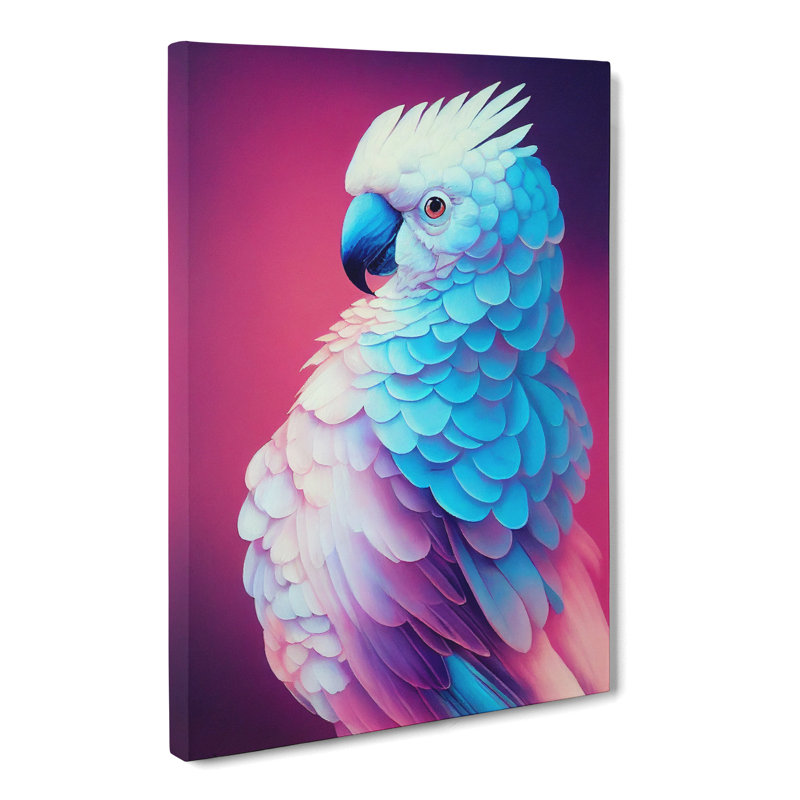 Cockatoo Vaporwave - Wrapped Canvas, 76cm H x 50cm W x 3cm D