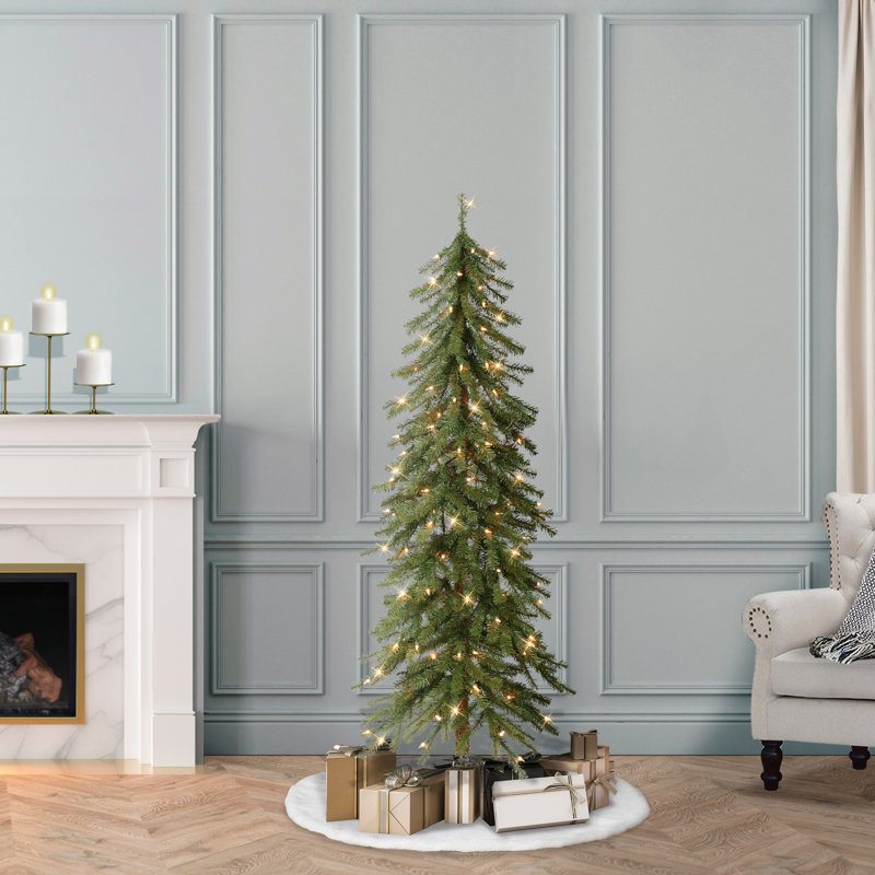 Arbre de Noël vert avec lumières, H 5 pi