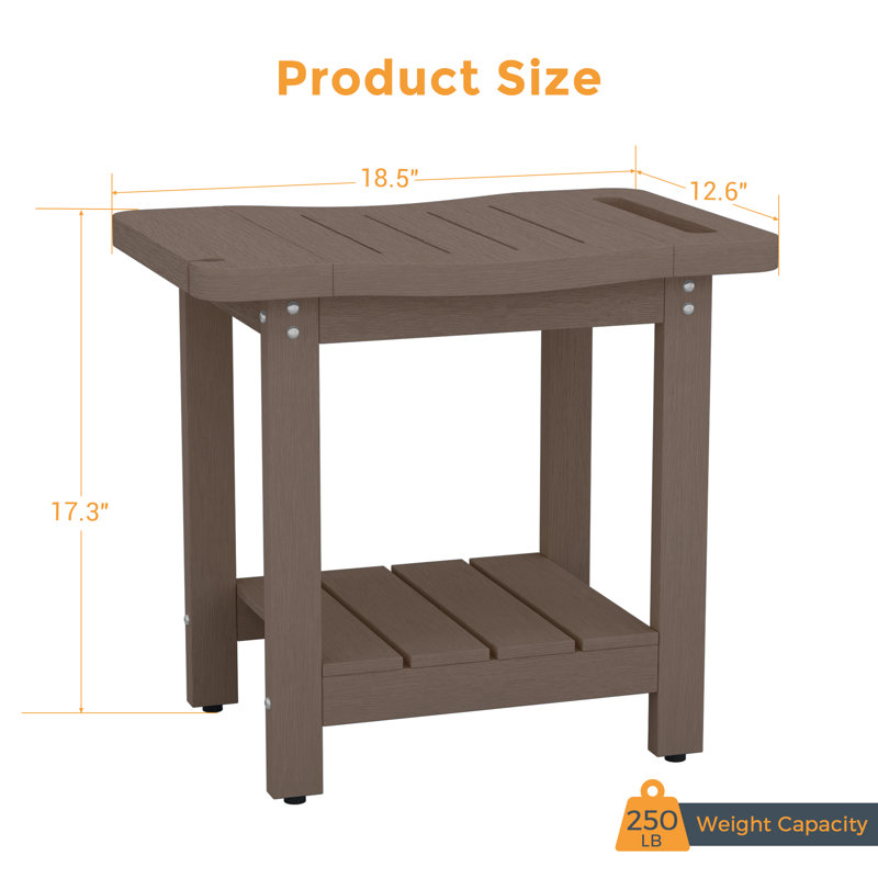 Patio HIPS Shower Benches , Coffee