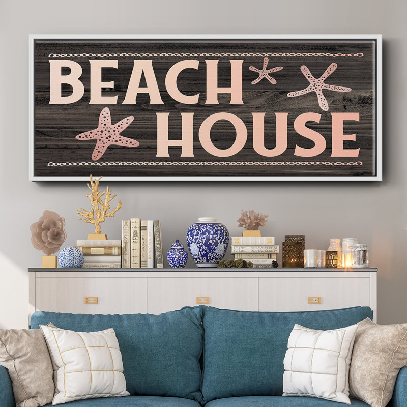 Beach House- Framed Canvas, 24" H x 60" W