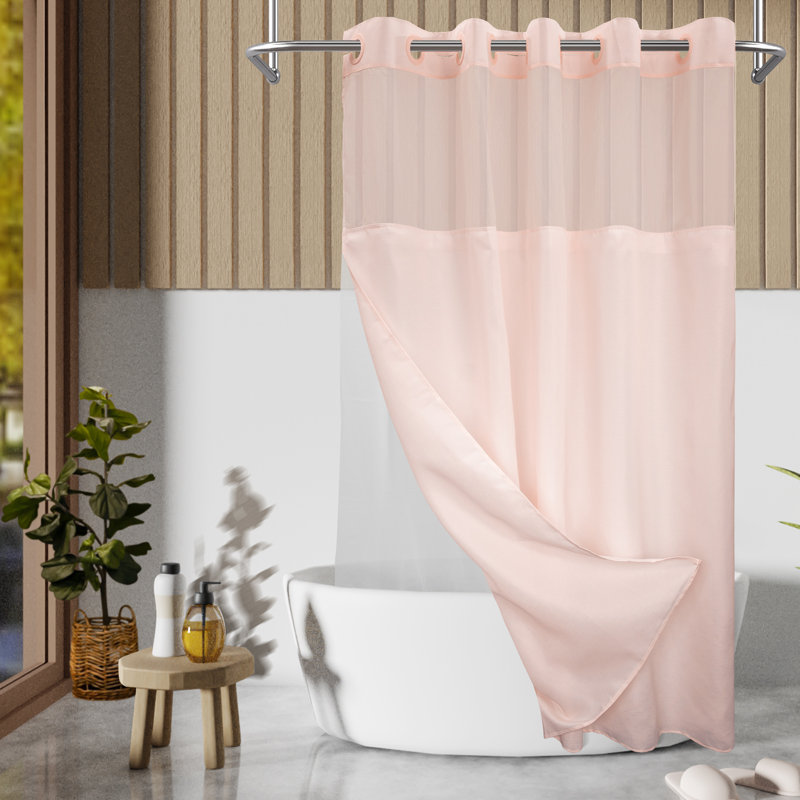 Ensemble de rideau de douche Bartek, H 74 po x l 71 po, Rose