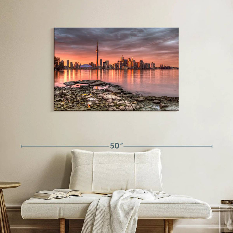 Nicci, coucher de soleil sur l'horizon de Toronto, H 26 po x l 39 po