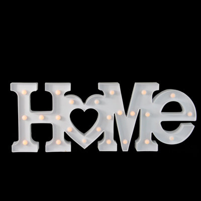 20.5" White Home LED Marquee Wall Sign