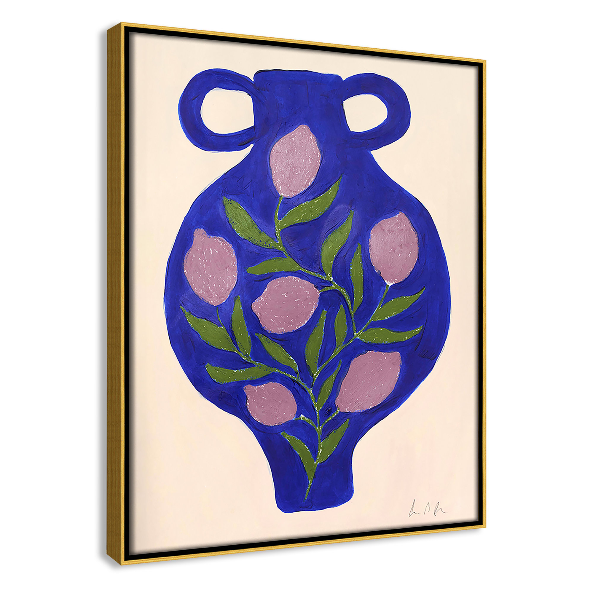 Vase No. 03 Print by Camilla Bergqvist, 15.5" H x 12.5" W, Gold