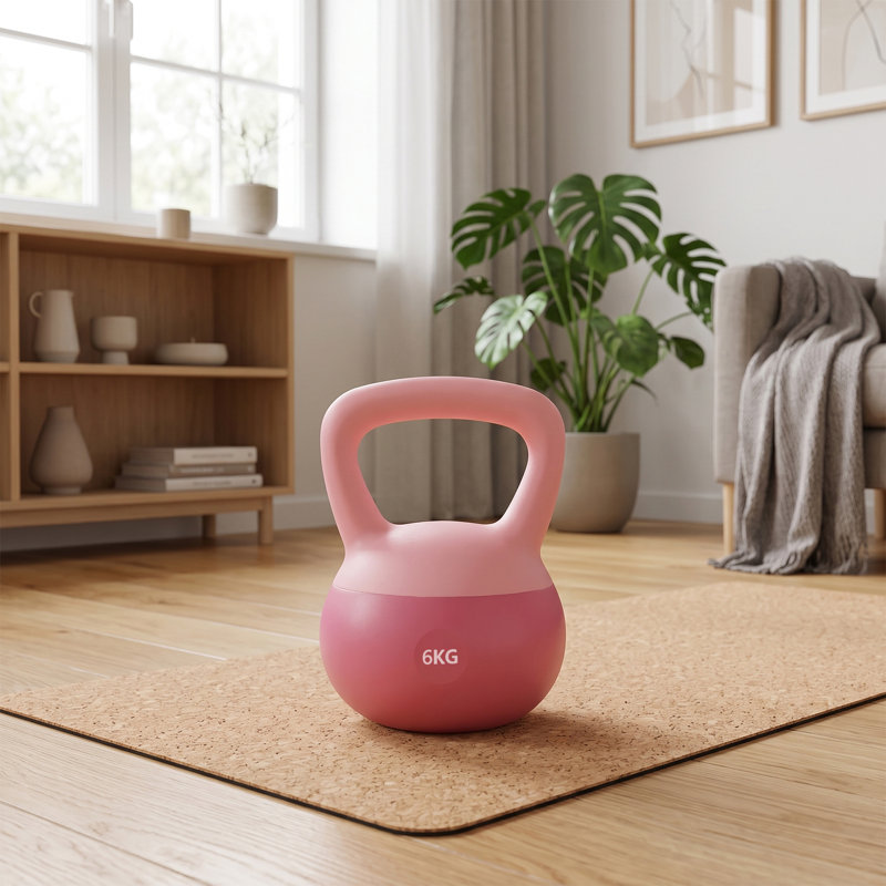 6kg Strength Training Soft Kettlebell with Non-Slip Handle, Pink