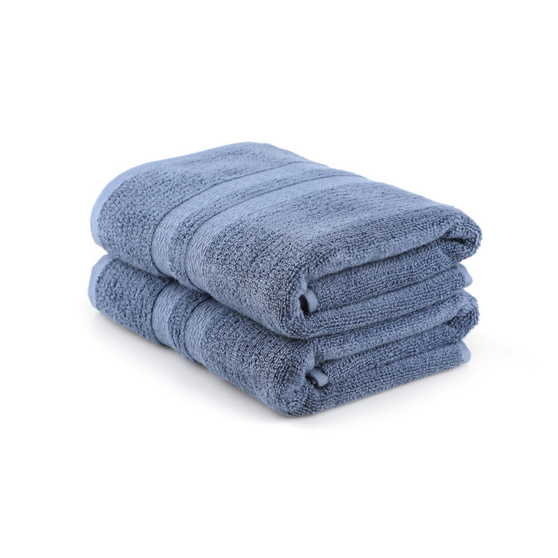 Luxury Hand Towel Set (2 Pieces), Soft Blue, 19.7 x 35.4 inches | 60% Bamboo & 40% Cotton, 16.2 oz/sq yd | Machine Washable at 104°F | Highly Absorbent, Quick-Drying, Perfect for Bathroom & Spa Use