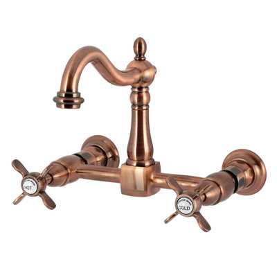 Kingston Brass Essex Two-Handle 2-Hole Deck Mount Bridge Kitchen Faucet