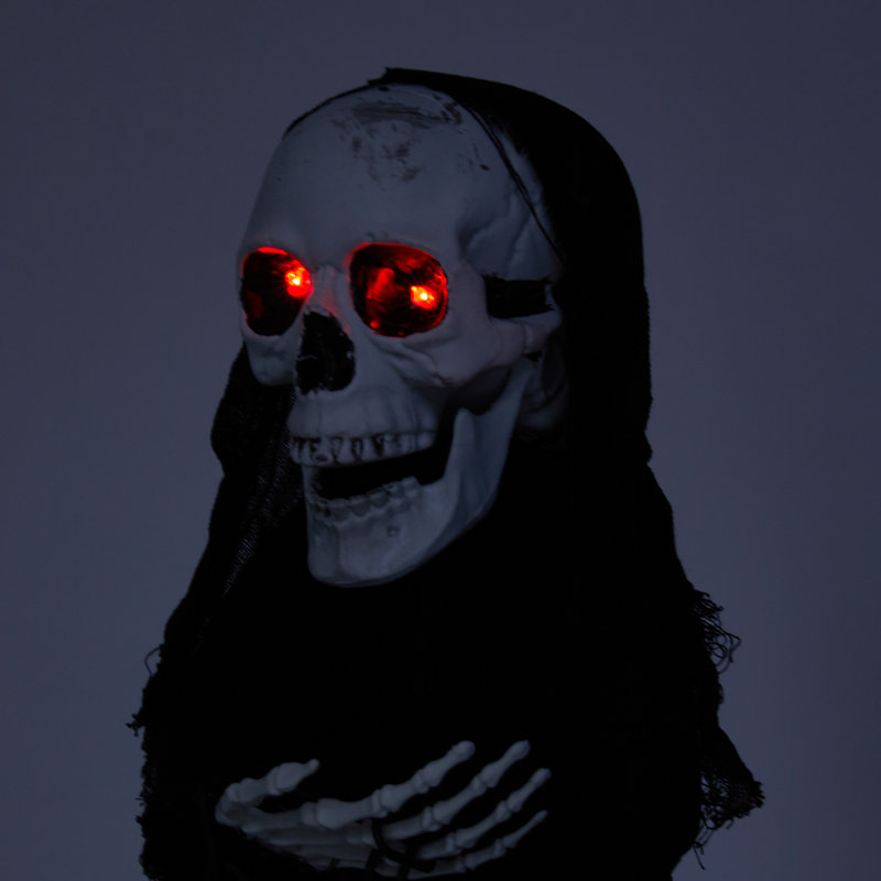 Halloween Voice-Activated Skull Head Haunted House Atmosphere Decoration Prop