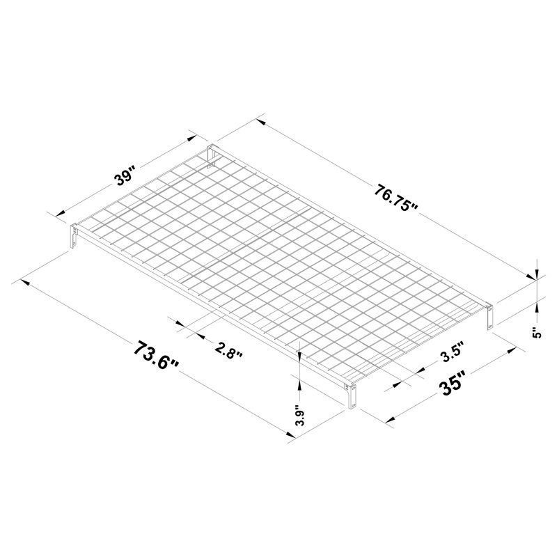 Black Metal Twin Daybed Link Spring Frame