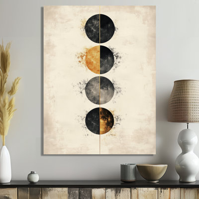 «Lunar Phases Abstract», art mural moderne sur métal lune