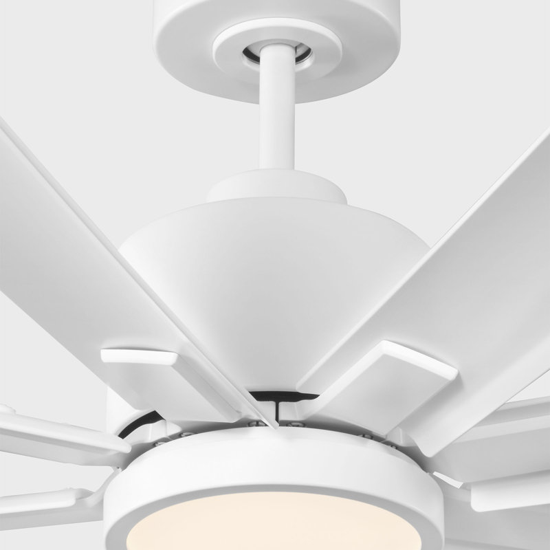 Ventilateur de plafond d'intérieur avec éclairage fileté, pales en ABS blanc mat et télécommande portative Génération Lighting