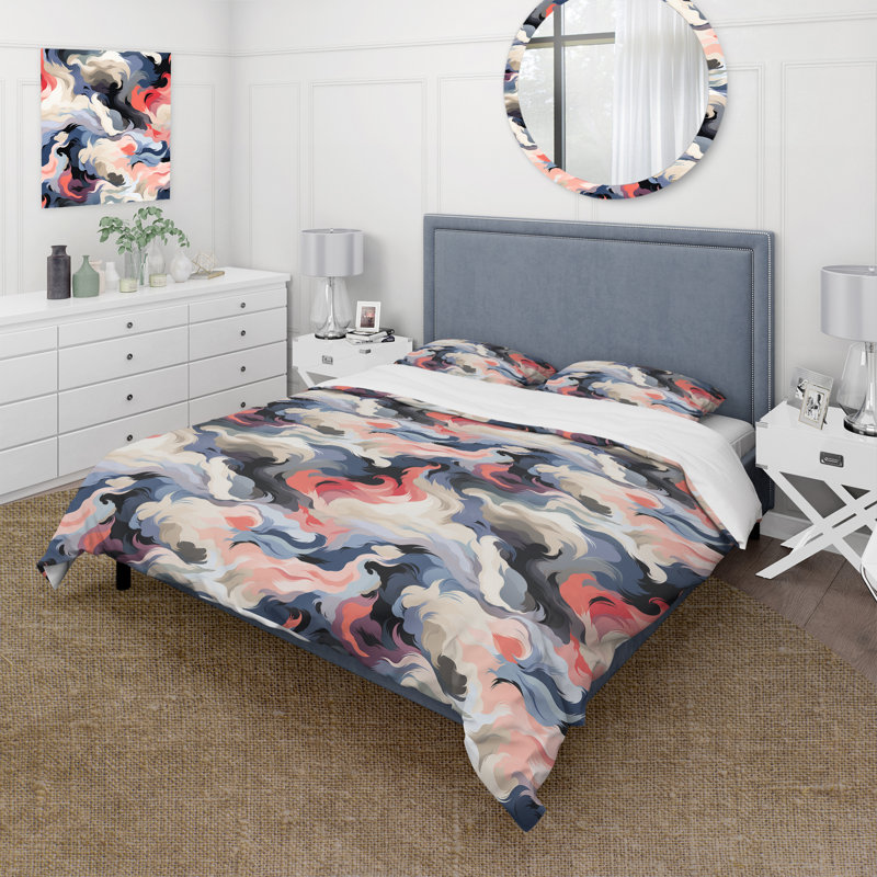 Ensemble de housse de couette victorienne mauve et rose Aquatic Composition I - Camouflage