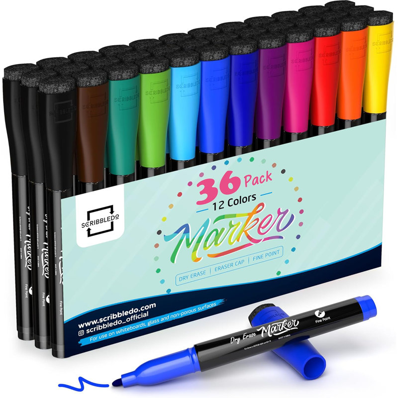 Coloured Non Magnetic Markers Set Of 36 W/ Bag In Use Gtin:00810101380303