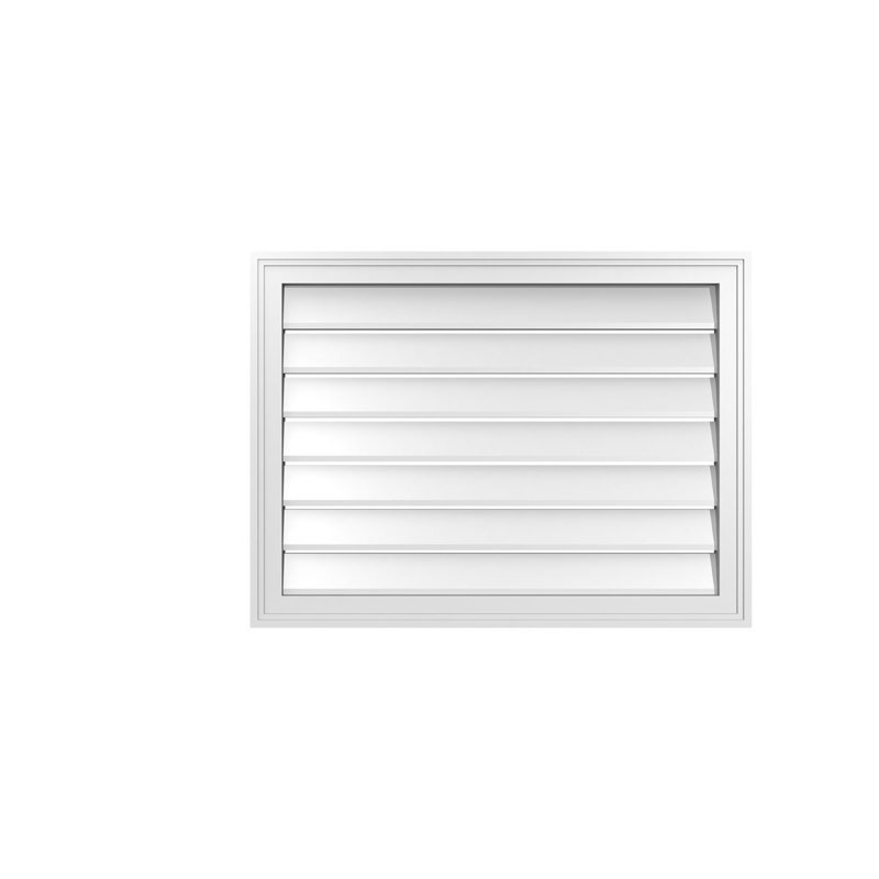 Évent à pignon fonctionnel en uréthane rectangulaire à fixation en surface, brun clair apprêté, H 24 po x l 32 po x P 1,5 po