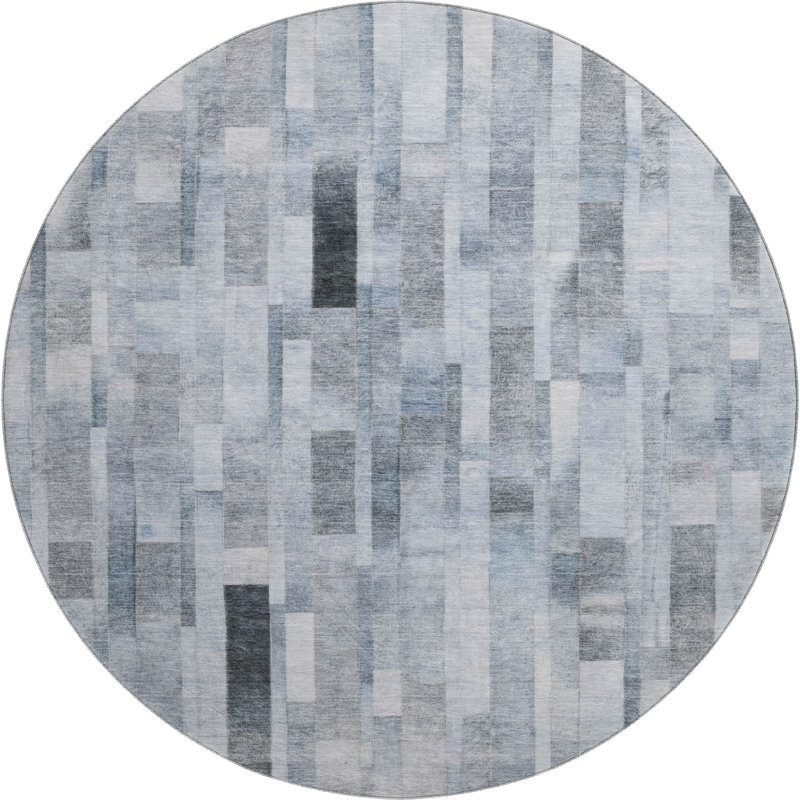 Premium Machine Washable Marasco AMF1630 Stripes Rug, Round 8'