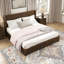 Structure de lit plateforme en bois massif avec tête de lit, lit sur pied, assemblage facile-31044167-31044169
