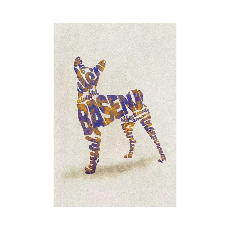Basenji by Ayse Deniz Akerman - Wrapped Canvas Print, 20.32 cm H x 30.48 cm W