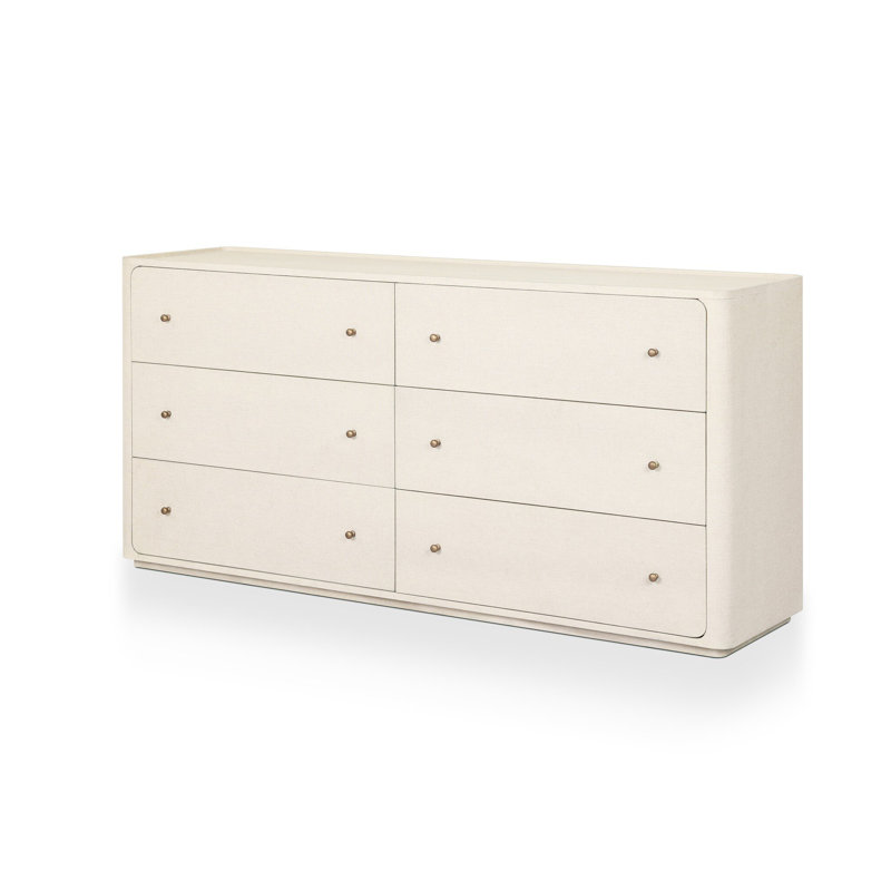 Paula 6 - Drawer Dresser, Beige Painted Linen