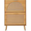 Range-chaussures avec 2 tiroirs rabattables, range-chaussures pour le vestibule, range-chaussures autoportant avec portes en rotin