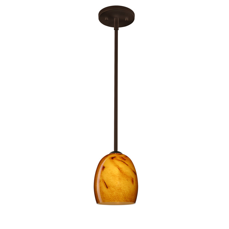 Lucia 1 - Light Single Pendant, Bronze, Opal Matte, Incandescent