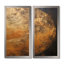 Bronze Moon Beam - Moon Wall Art Decor, ensemble de 2 impressions sur toile fantaisie dorée