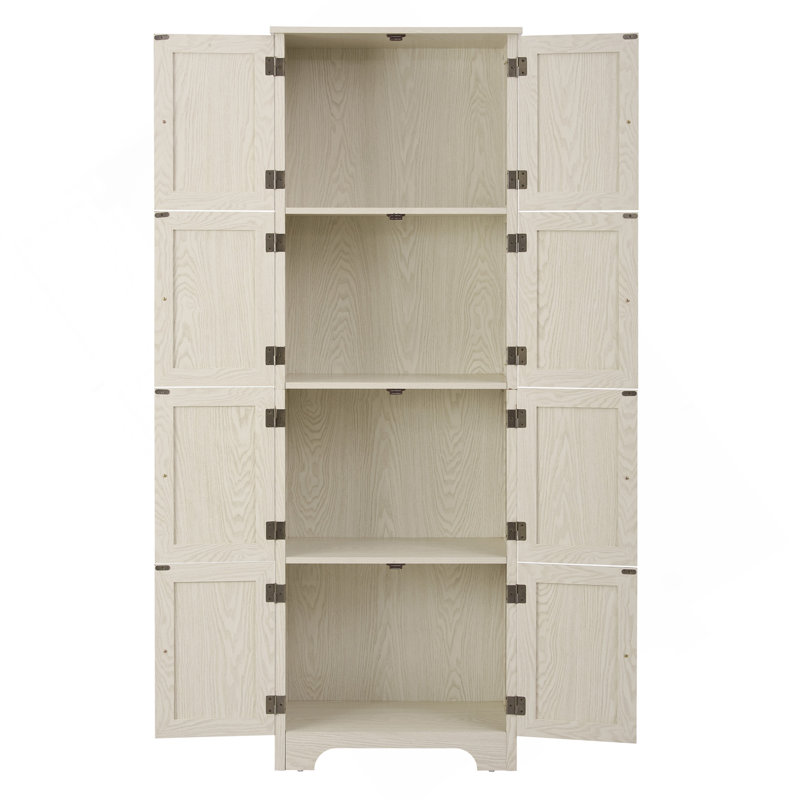 Élégante armoire de rangement à 8 portes avec 4 tablettes, idéale pour un décor organisé et élégant dans les salons, les cuisines et les bureaux