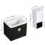 Meuble-lavabo moderne avec lavabo en céramique et armoire de rangement latérale - Étagère murale de 61 cm (24 po) en châtaignier noir