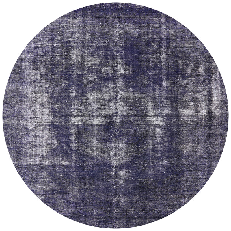 Tapis bleu marine oriental, Rond 7 pi