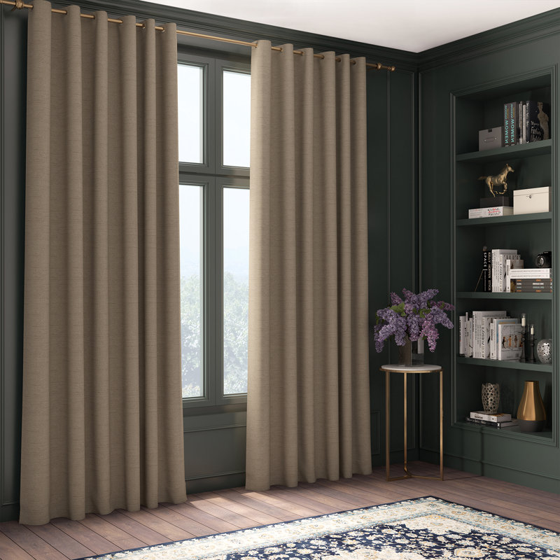 Shifflett Blackout Curtain Pair, 168 W x 228 D cm, Creamy Gold