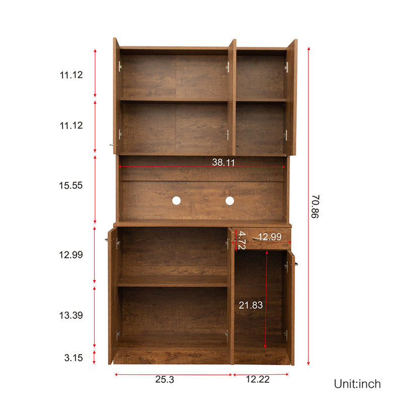 Pinar 39.37" W Closet System Reach-In Sets, Brown