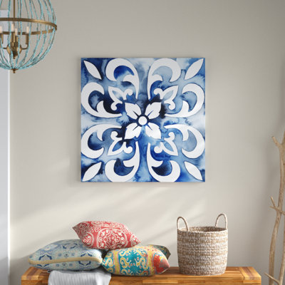 Cobalt Tile II by Grace Popp - Wrapped Canvas Print