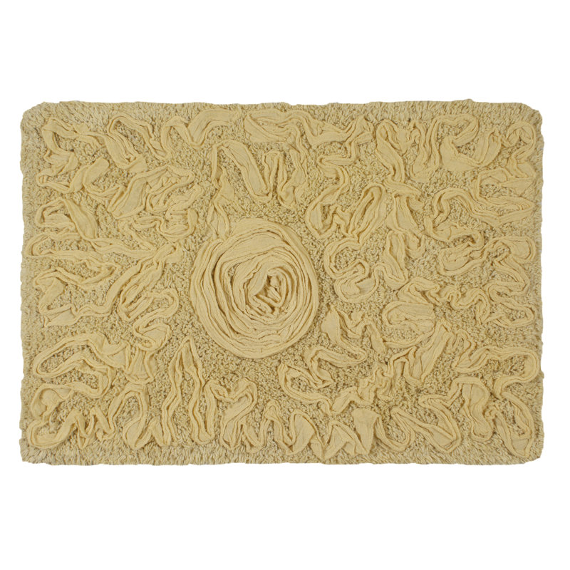 Skammel Cotton Non-Slip Bath Rug, Yellow