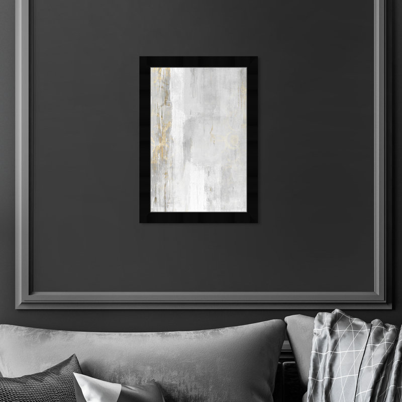 Abat-jour gris abstrait - reproduction de cadre photo, Cadre noir, L 12 po x H 17 po