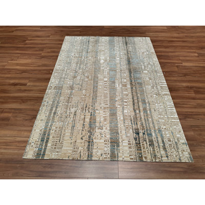 Original Hand Knotted Traditional Pattern Beige Wool Rug