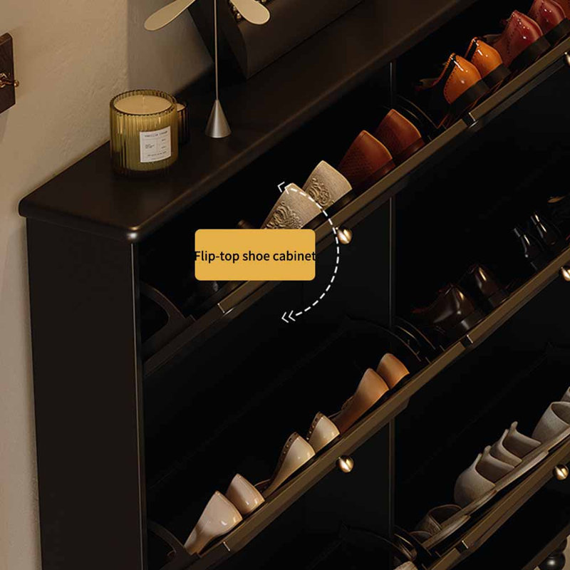 Armoire à chaussures de luxe américaine mince et légère, H 49,45 po x l 43,31 po x P 7,09 po