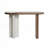 47.2" Modern Console Table with Travertine-Style Top and Walnut Finish
