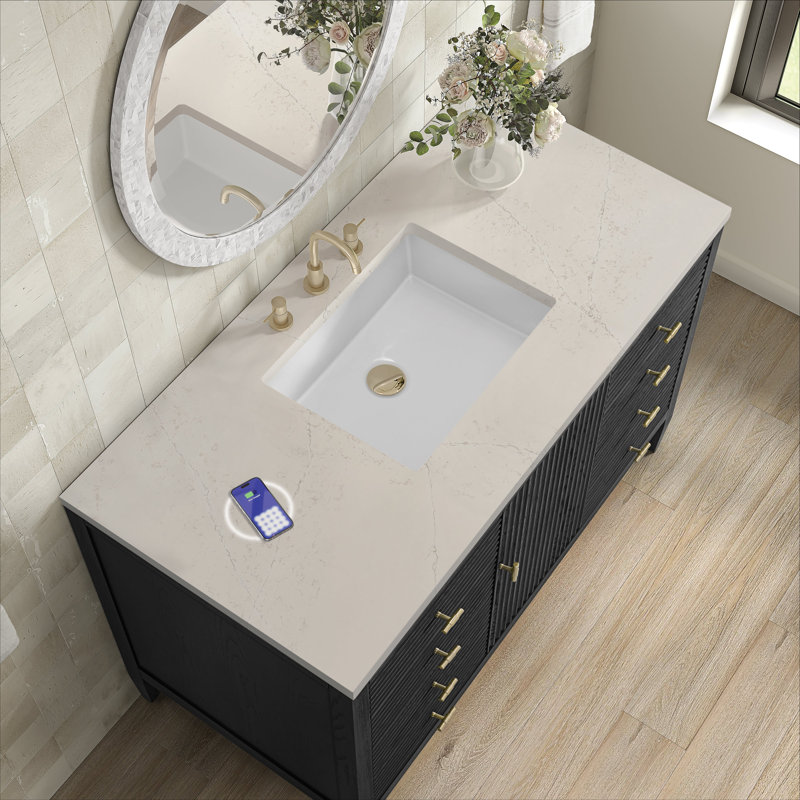 Myrrin 48'' W Single Vanity, Carbon Oak, Siberian