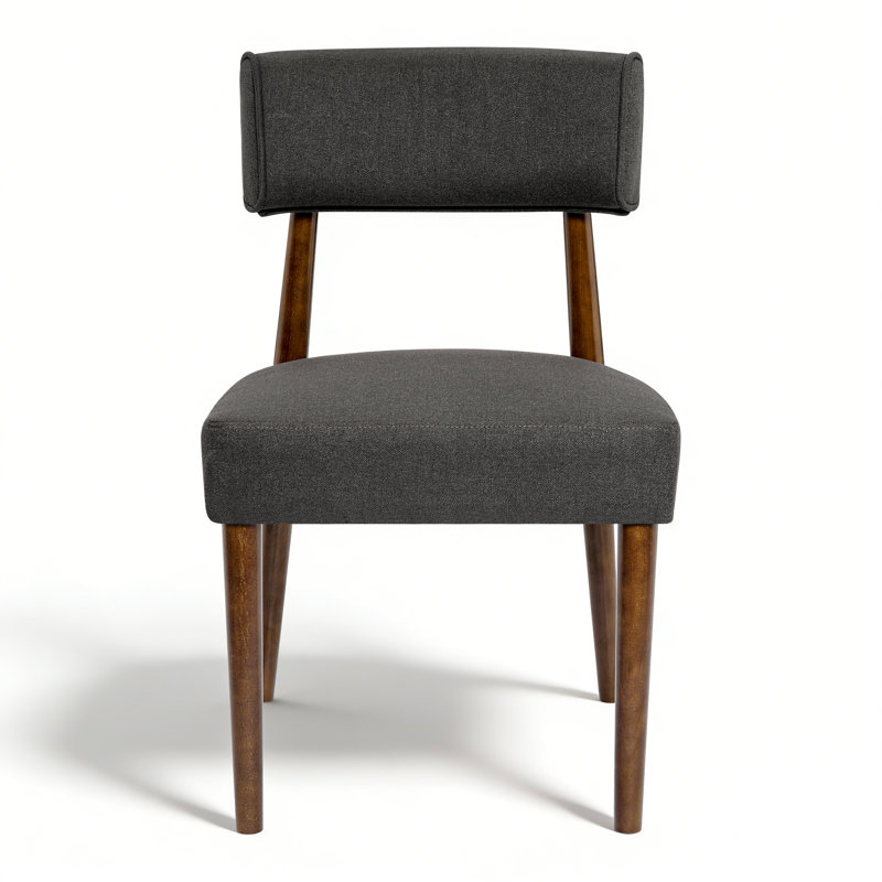 Chaise d'appoint rembourrée en bois massif, 4, Bois espresso, Noir