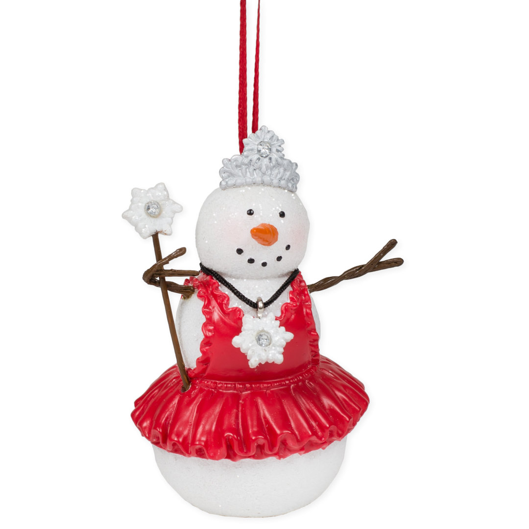 Snowman 5.5'' Porcelain Novelty Hanging Figurine Ornament The Holiday Aisle®