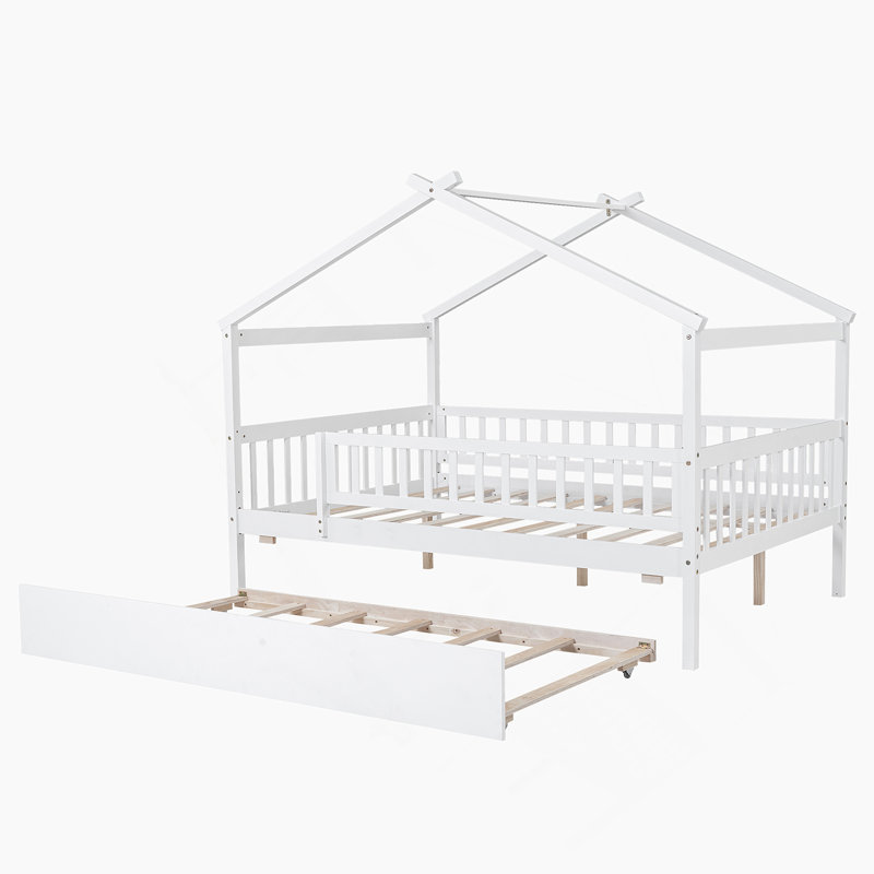 Lit gigogne en bois, Blanc