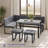 L-shaped Modern 5-person Breakfast Nook Table Set