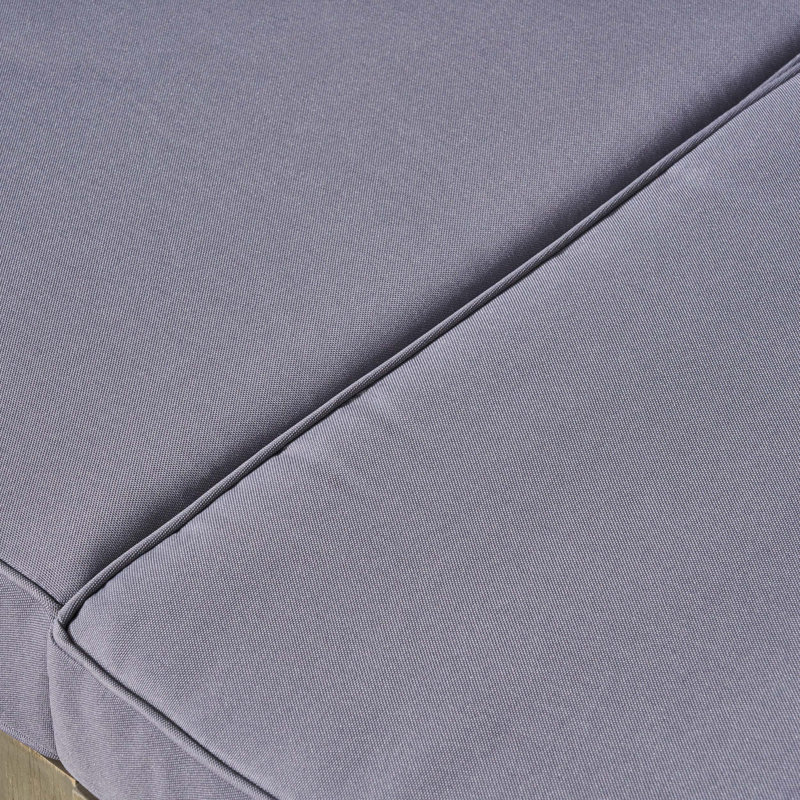 Canapé de patio avec coussins, Structure à finition grise / coussin gris foncé