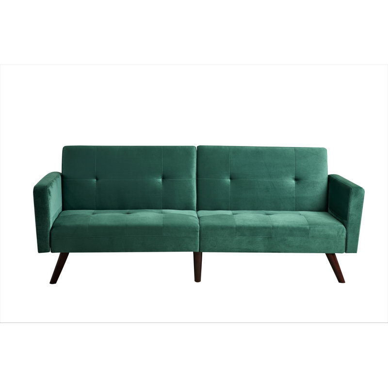 Osbaldo Reclining Sofa Bed, Green Velvet