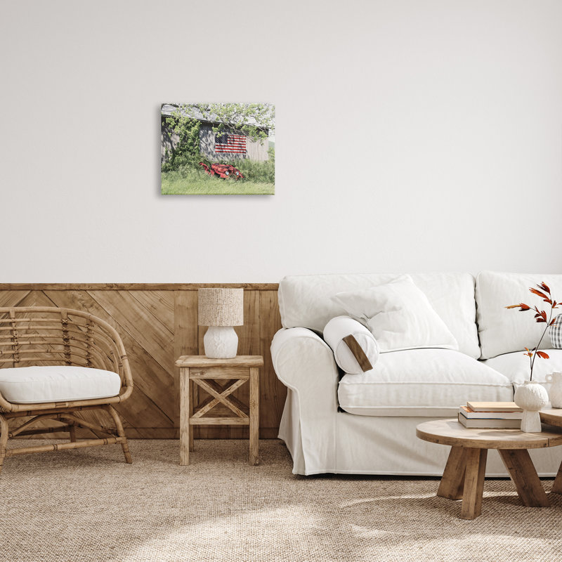 «Americana Lush Country Greenery Floater», art mural par Lori Deiter, H 16 po x l 20 po x P 1,5 po, Toile tendue