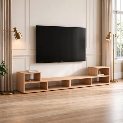 Adjustable Modular TV Stand with Open Storage Compartments