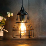 Jhy Design Hanging Lamp Black Battery Powered Decorative Pendant Lamp